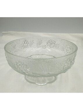 Set Of 4 Tiara Indiana Glass Ponderosa Ponderosa Pine Bowl Pressed Clear Glass